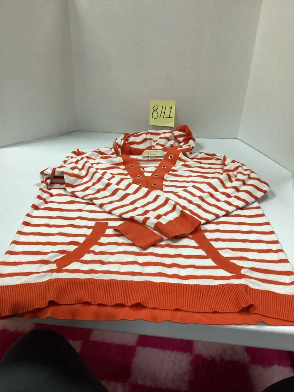Michael Kors striped hooded